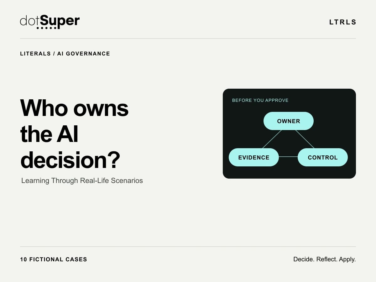 Owner, evidence and control connected in a decision diagram for the AI governance learning experience.