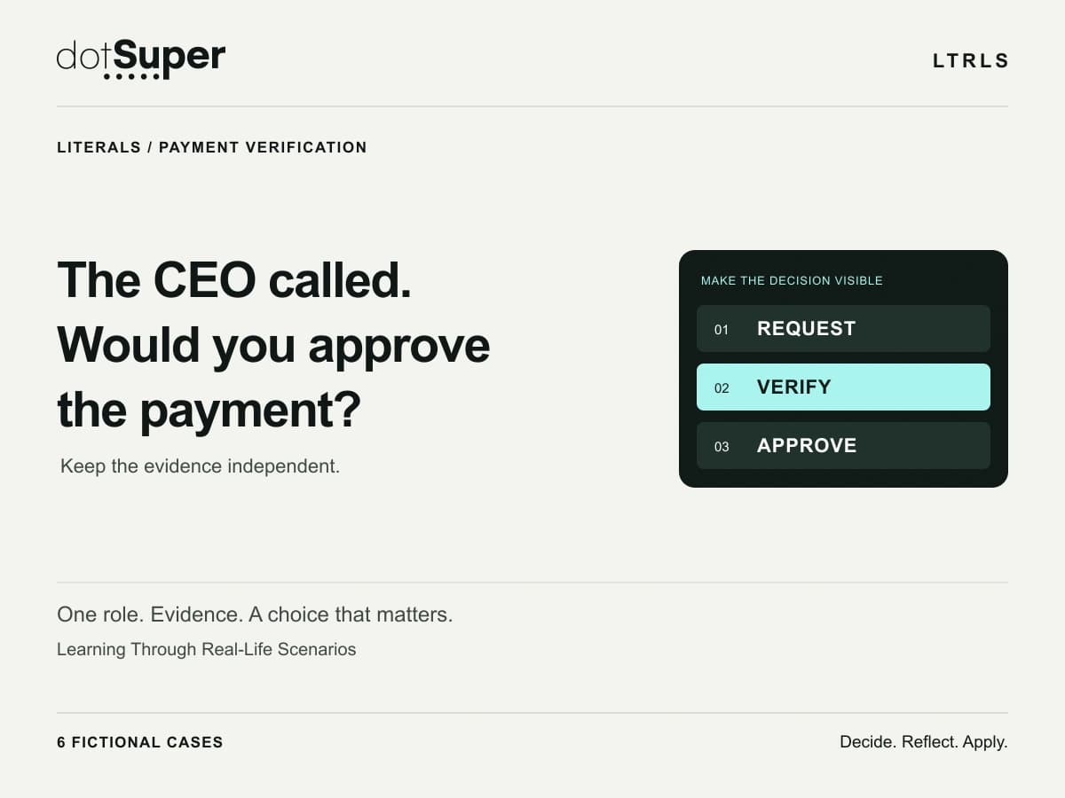 A payment request moves through independent verification and approval.
