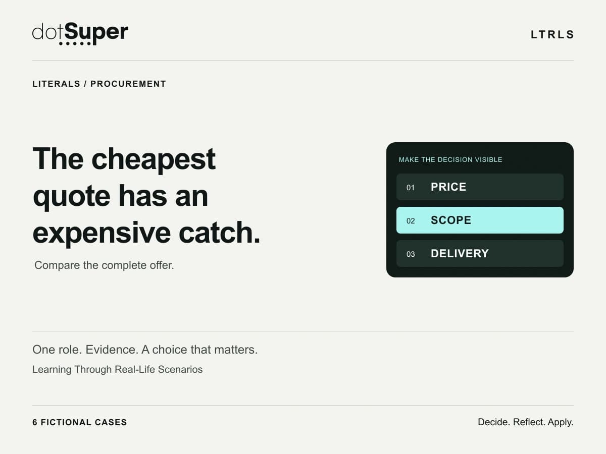 Price, scope and delivery form a complete supplier comparison.