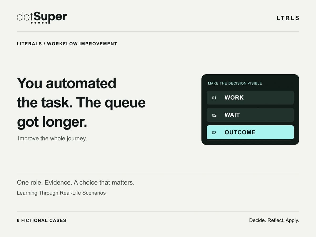 Work, waiting and outcome show the complete workflow decision.